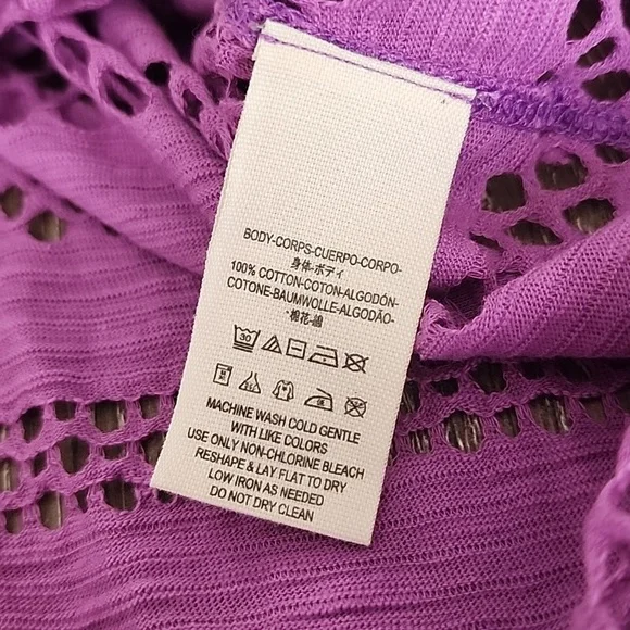 We the Free People Crochet Open Mesh High Low High Neck Tank Top XS - Picture 6 of 7